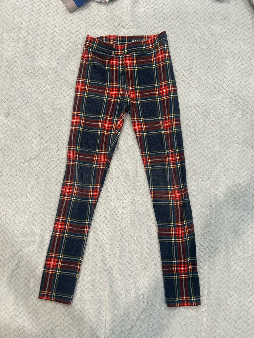 Crewcuts Navy, Red & Yellow Plaid Leggings